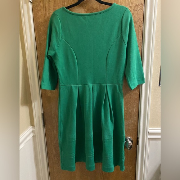 BODEN Libby Ponte Jersey Green Dress Women 10R A-Line Cotton-Blend Stretch - Picture 6 of 13